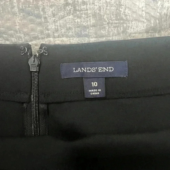LANDS END’ BLACK MIDI PENCIL STRAIGHT SKIRT STRETCH BUSINESS SIZE 10 LARGE - Picture 4 of 8